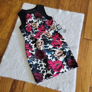 NWT Adrianna Papell Sheath Dress Women's 12P Petite Floral Sleeveless